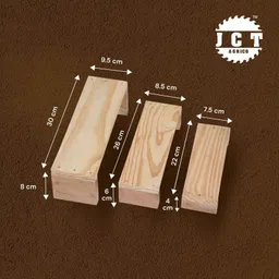 jct agrico mini 3 steps wooden chowki for mandir/pooja with hard wood legs Wooden All Purpose Chowki image 3