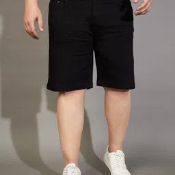 bigbanana Solid Men Denim Black Denim Shorts image 1
