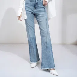 tokyo talkies Women Boot-Leg Mid Rise Light Blue Jeans-picture-13