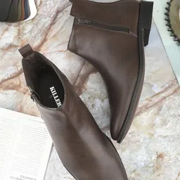 Killer Men’s Chelsea Boots Brown High Comfort Faux Leather Trendy Casual Boots For Men-image-92