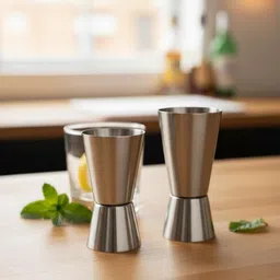 mallichh Stainless Steel Peg Measure Set of 2 Double-Sided 30ml & 60ml Jigger 2 - Piece Bar Set image 2