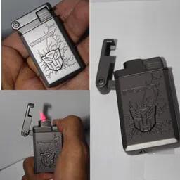drizzling Transformers Smoking Cigarette Jet Flame Pocket Lighter - Grey Visit Website www.myfirstdot.com Pocket Lighter image 4