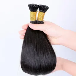 hairvana I-Tip BROWN 29 INCH Straight Extensions 100 Strands Hair Extension image 1