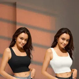 kamowear Women White, Black Tank Top/Vest image 4