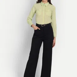 broadstar Women Loose Fit Black Lycra Blend Trousers image 5