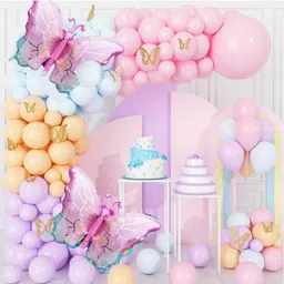 flying hub Solid Butterfly Theme Birthday Party Decorations for Girls Butterfly Party Balloon-picture-13
