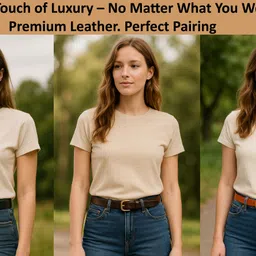 flyer Women Casual, Formal, Evening, Party Black, Brown, Tan Genuine Leather Belt image 2