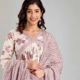royal export Floral Print Kurta, Trouser/Pant & Dupatta Set-picture-24