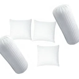raccoon Microfibre Bolster Pack of 5 Stripes Combo Of 3 Cushion & 2-picture-32