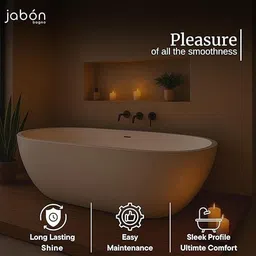 jabon bagno SATURN PRO Freestanding Bathtub 150 cm – White Glossy Acrylic SATURN PRO Freestanding Bathtub 150 cm – White Glossy Acrylic Soaking Tub with Overflow Drain, Brass Pop-Up Waste & Waste Pipe, 6-Layer Reinforced Standalone Bath Tub Free-standing Bathtub image 4