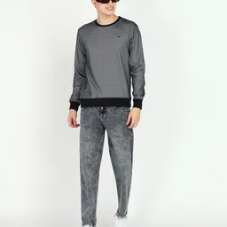 park avenue Men Full Sleeve Self Design Sweatshirt image 3