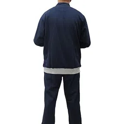 matelco Mens Solid Track Suit for Winters (Navy -Grey, M) image 3
