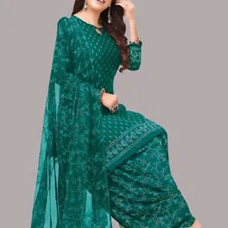 kurtiko Unstitched Crepe Salwar Suit Material Printed image 1