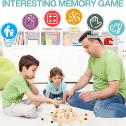 meejeek Wooden Memory Match Stick Chess Game Puzzle Game with Wooden Block Education Toy image 2