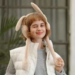 empoison We Provide any Random Color and Pattern Cute Rabbit Winter Earmuffs for Kids B Ear Muff image 5