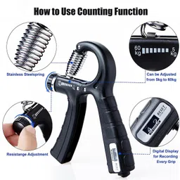 pheonix Workout Combo of Double Toning Tube and Hand Gripper Counter 5 TO 60Kg Fitness Accessory Kit Kit image 4