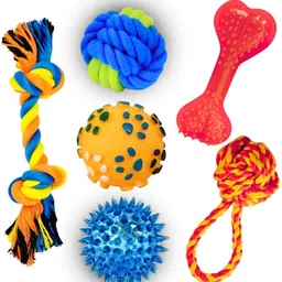 petzluv YOUHAVEDEAL Dog Toy Combo Pack of 6 | Chew, Rope, Spiked & Ball Toys for Puppies Rubber Squeaky Toy, Ball, Fetch Toy, Tug Toy, Chew Toy For Dog-picture-44