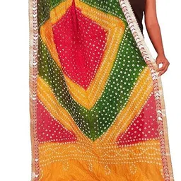 pk hub Art Silk Embellished Multicolor Women Dupatta image 2