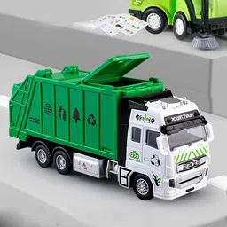 zuuluzrs Garbage Truck Friction Powered Garbage with Top Open Dumper Garbage Lifter Truck image 3
