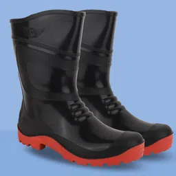 foot trends PVC 11-inch Non-Metallic Toe, Oil And Water Resistant Gumboot For Men image 1