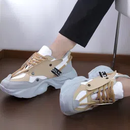 crown Trendy Air Sole Sneakers for Men | Breathable Casual Lace-Up Shoes Party Wear For Men-picture-11