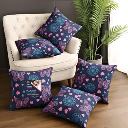 villagers Microfibre Cushion Pack of 5 Geometric Premium Cushion Set | (16x16 inch)-picture-30