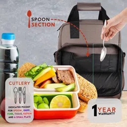 lorem Daily Use Cream Office/School Insulated Men & Women Tiffin/Lunch Bag-OB-TB18 Waterproof Lunch Bag image 2