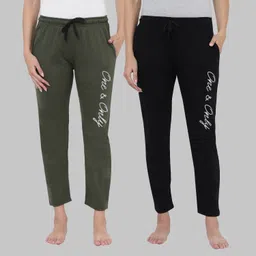 kavya retail Pack of 2 Women Printed Multicolor Track Pants image 1