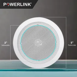 Powerlink 3" Ceiling Speaker (5" Outer Size & 3" Subwoofer Size) With LMT RMS 100V 10 W Home Audio Speaker image 2