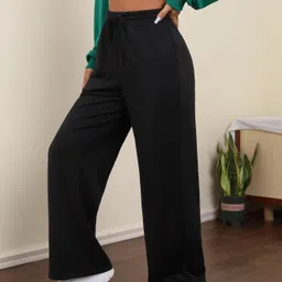 progeny Women Solid Black Track Pants-picture-24