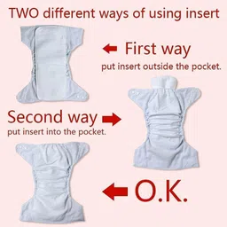 smoky Reusable Washable Multicolour Baby Cloth Diaper With White Insert for New Born To 2 Year Baby (6 Diaper + 6 Insert) - S - M image 4