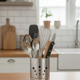 kedas enterprises Multipurpose Steel Organizer Stand Stainless Steel Cutlery Set-picture-38