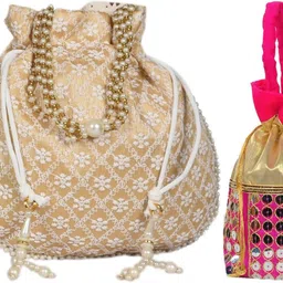 sunesh creation Women Gold, Pink Potli-picture-12