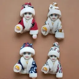 tanishka creations Woollen / Velvet Night Suit with Cap for Laddu Gopal ji, ( Size - 1 no.), Pack of 4 Dress-picture-22