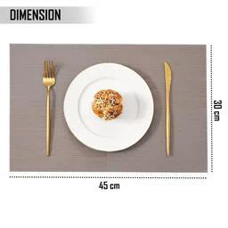 HOKIPO 6 Pieces Brown Textured Table Placemats image 2