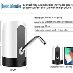 konquer times KTS Automatic Bottle Water Dispenser Pump, Portable Electric Mini Water Pump with USB Charging for Camping, Office, Home with Type-C Charging image 3