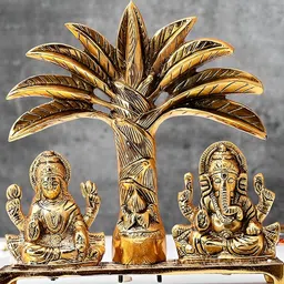 CraftVatika Brass Lakshmi Ganesh Idol Showpiece-image-15