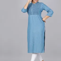 SUMAVI-FASHION Yoke Design Denim Kurta-image-66