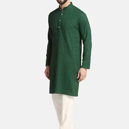 ahhaaaa Embroidered Sequinned Cotton Kurta image 2