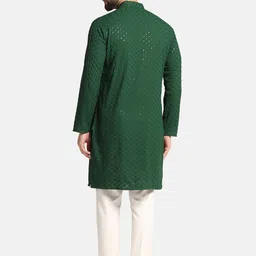 ahhaaaa Embroidered Sequinned Cotton Kurta image 3