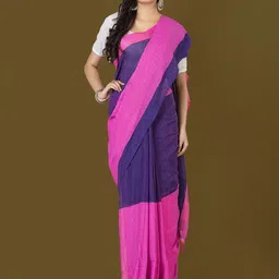 HOUSE OF ARLI Colourblocked Printed Pure Cotton Saree image 1
