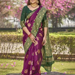 Ariya Prints Ethnic Motifs Woven Design Zari Kanjeevaram Saree-picture-26