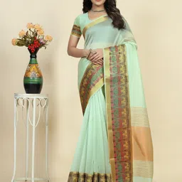 Paramparik Textile Zari Organza Kanjeevaram Saree-image-41