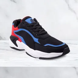 bacca bucci Men Black Mesh Mid-Top Training or Gym Shoes image 1