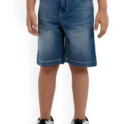 UNDER FOURTEEN ONLY Boys Blue Knee Length Denim Shorts-picture-10