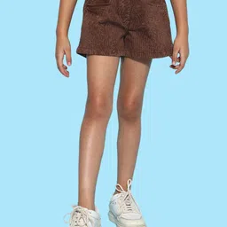 TALES & STORIES Girls Self Design Regular Fit Mid-Rise Cotton Denim Shorts-picture-12