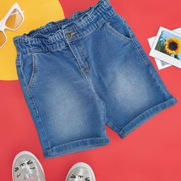 YU by Pantaloons Girls Washed Pure Cotton Denim Shorts-picture-31