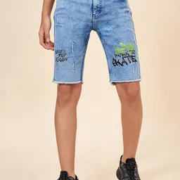 Coolsters by Pantaloons Boys Typography Printed Mid Rise Denim Shorts-picture-36