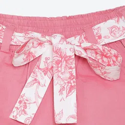 Biba Girls Pink Denim Shorts With Belt image 3