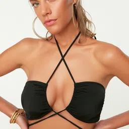 Trendyol Women Black Solid Swim Bikini Bra 161558117-image-24